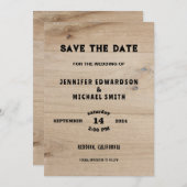 Rustikales Stallenholz - Hochzeit Save the Date Einladung (Vorne/Hinten)