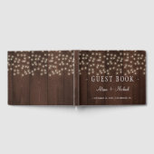 Rustikales Stallenholz-Streichellichter Hochzeitsg Gästebuch (Voll)