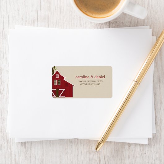 Rustikales Stallhochzeitzeichen Adressaufkleber (Insitu)