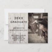 Rustikales Stallholz 2 Foto Abschluss Feier Einladung (Vorderseite)