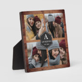 Rustikales Stallholz 4 Bilder Familie FotoCollage Fotoplatte (Vorderseite)