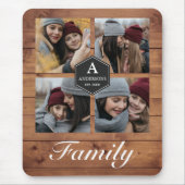 Rustikales Stallholz 4 Bilder Familie FotoCollage Mousepad (Vorne)