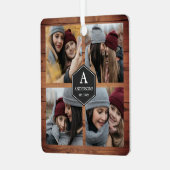 Rustikales Stallholz 4 Bilder Familie FotoCollage Ornament Aus Metall (Vorderseite links)