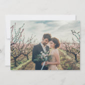 Rustikales Stallholz Aquarell Blätter Monogramm Fo Save The Date (Rückseite)