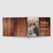 Rustikales Stallholz Braut und Bräutigam Foto Hoch Gästebuch (Voll)