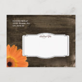 Rustikales Stallholz-Brautparty lädt POSTCARDS ein Einladungspostkarte (Rückseite)