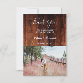 Rustikales Stallholz Danke Foto Hochzeit Einladung