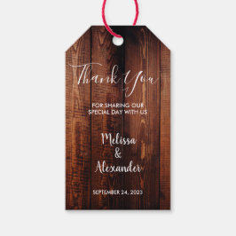 Rustikales Stallholz Danke für Ihre Hochzeit Geschenkanhänger