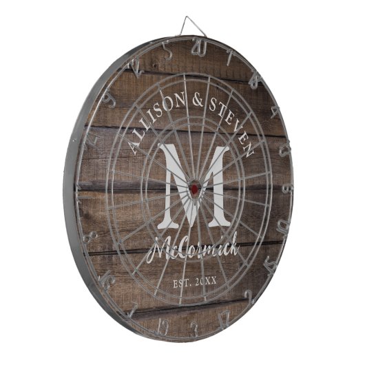 Rustikales Stallholz, das frisch gezapft wird Dartscheibe (Vorderseite Links)