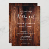 Rustikales Stallholz Drehbuch Land Hochzeit Einladung (Vorne/Hinten)