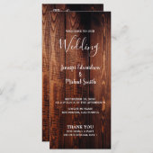 Rustikales Stallholz Drehbuch Land Hochzeitsprogra Programm (Vorne/Hinten)