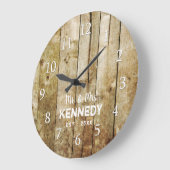 Rustikales Stallholz - Ehepaar Große Wanduhr (Winkel)