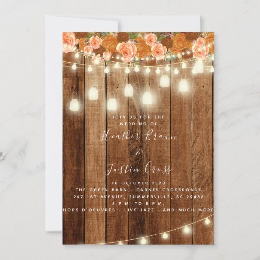 Rustikales Stallholz - Einladung/Feier Einladung (Vorderseite)