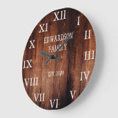 Rustikales Stallholz Familienname Land Große Wanduhr (Winkel)
