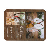 Rustikales Stallholz Foto Danke Hochzeitsmagnet Magnet (Horizontal)