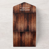 Rustikales Stallholz Foto Hochzeit All In One Einladung (Außenbereich)