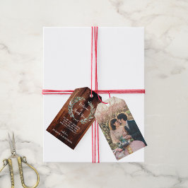 Rustikales Stallholz Foto Hochzeit Begrüßung Tasch Geschenkanhänger