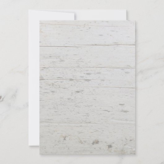 Rustikales Stallholz Foto Hochzeit Einladung (Rückseite)