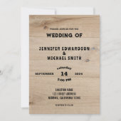 Rustikales Stallholz Foto Hochzeit Einladung (Vorderseite)