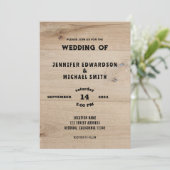 Rustikales Stallholz Foto Hochzeit Einladung (Stehend Vorderseite)