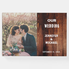 Rustikales Stallholz Foto Landhaus Hochzeit Gästebuch