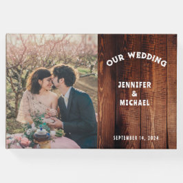 Rustikales Stallholz Foto Landhaus Hochzeit Gästebuch