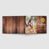 Rustikales Stallholz Foto Sonnenblumen Land Hochze Gästebuch (Voll)