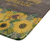 Rustikales Stallholz Gelbe Sonnenblume Familie Bau Schneidebrett (Ecke)