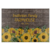 Rustikales Stallholz Gelbe Sonnenblume Familie Bau Schneidebrett (Vorderseite)