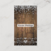 Rustikales Stallholz Glam Diamonds Sparkle Visitenkarte (Vorderseite)