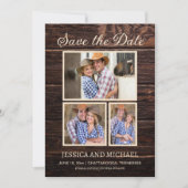 Rustikales Stallholz Hochzeit 3 Foto Rett Datum Save The Date (Vorderseite)