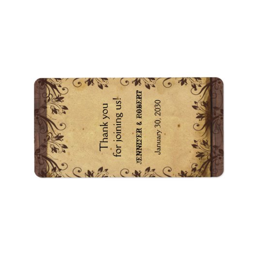 Rustikales Stallholz-Hochzeitslippe Adressaufkleber (Vorne)