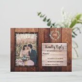 Rustikales Stallholz Jahrgang Hochzeit UAWG Einladung (Stehend Vorderseite)