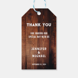 Rustikales Stallholz Land Hochzeit Danke Geschenkanhänger