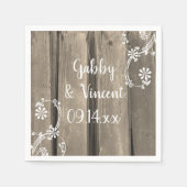 Rustikales Stallholz Land Hochzeit Napkins Serviette (Vorderseite)