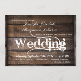 Rustikales Stallholz Land Hochzeitseinladungen Einladung