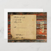 Rustikales Stallholz mit Graffiti-Herzreaktionskar RSVP Karte (Vorne/Hinten)