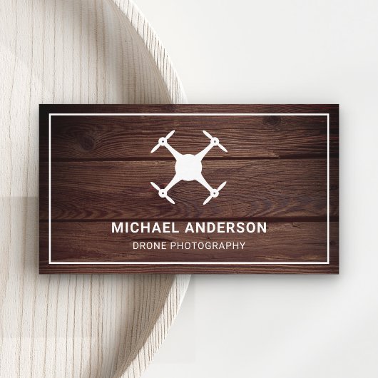 Rustikales Stallholz Moderne Drohnenfotografie Visitenkarte