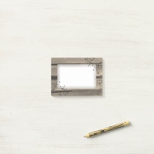 Rustikales Stallholz Post-it®-Notizen Post-it Klebezettel (Auf Schreibtisch)