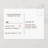 Rustikales Stallholz Rose Blumenzange RSVP Einladungspostkarte (Rückseite)