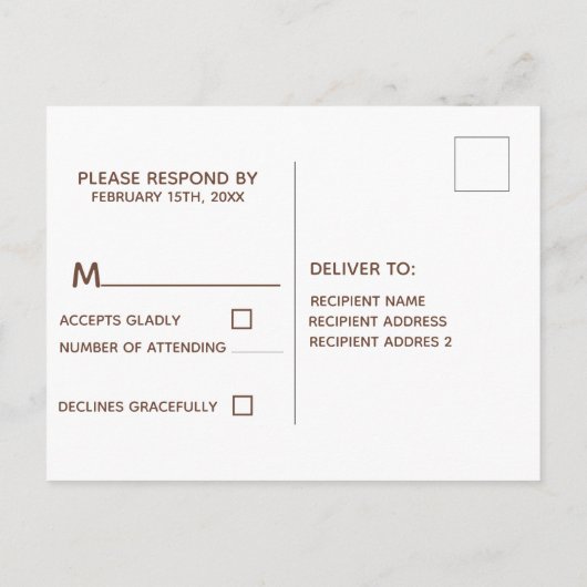 Rustikales Stallholz Rose Blumenzange RSVP Einladungspostkarte (Rückseite)