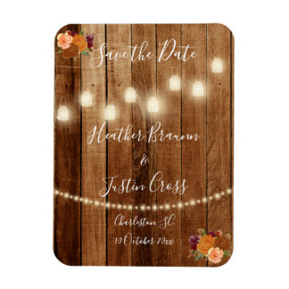 Rustikales Stallholz Save the Date Magnet