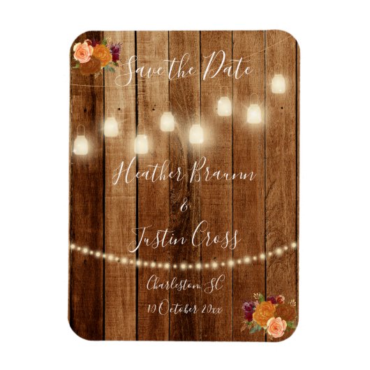 Rustikales Stallholz Save the Date Magnet (Vertikal)