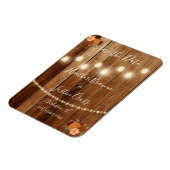 Rustikales Stallholz Save the Date Magnet (Linke Seite)