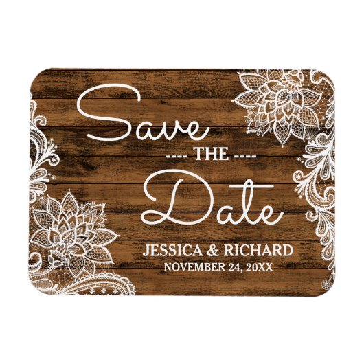 Rustikales Stallholz | SAVE THE DATE Magnet (Horizontal)