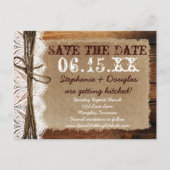 Rustikales Stallholz Save the Date Postkarten (Vorderseite)
