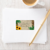 Rustikales Stallholz Sonnenblumen Adressaufkleber (Insitu)