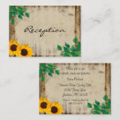 Rustikales Stallholz Sonnenblumen Begleitkarte (Vorne/Hinten)
