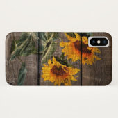 Rustikales Stallholz Sonnenblumen Case-Mate iPhone Hülle (Rückseite (Horizontal))