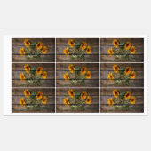 Rustikales Stallholz Sonnenblumen Etiketten (Blatt)